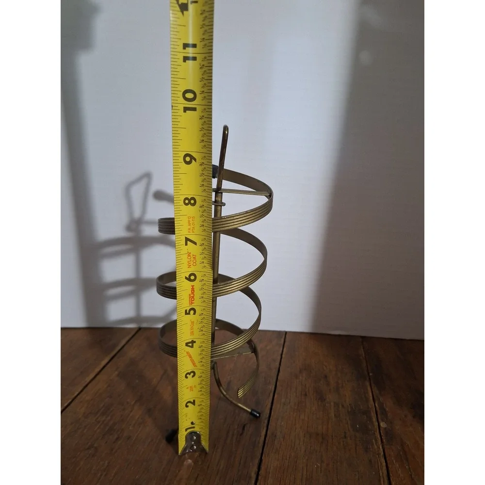 Vintage MCM‎ Brass Spiral Earring Organizer Mid Century Modern Metal Stand
